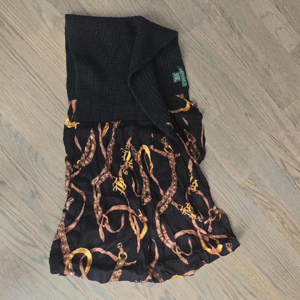 Ralph Lauren Black Knit Scarf